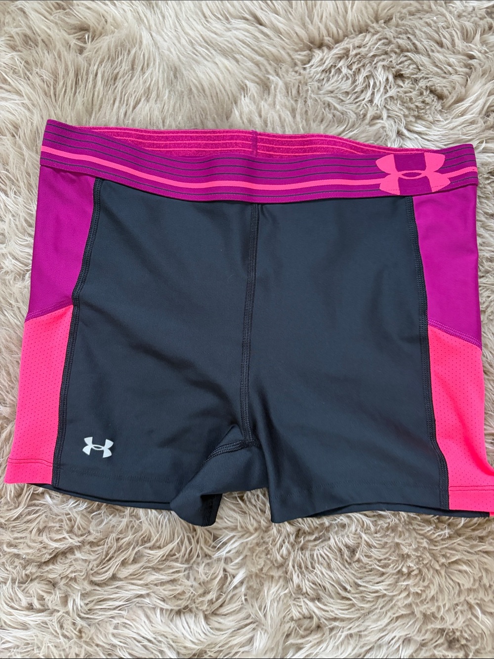 Under Armour Women’s Black and Pink Performance Compression Shorts